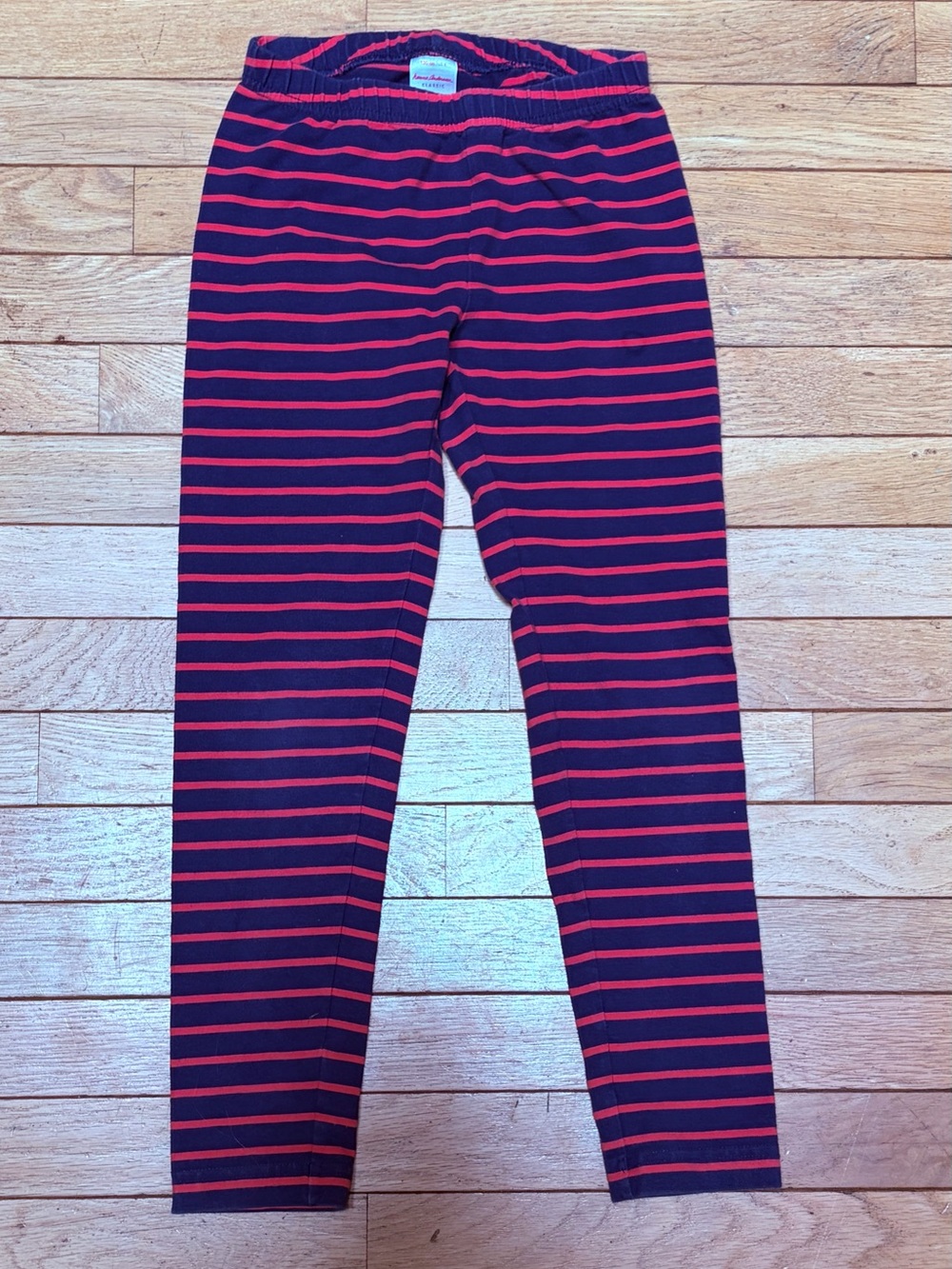 Hanna Andersson Navy and Red Striped Kids Leggings size140 (10)